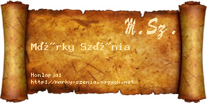 Márky Szénia névjegykártya